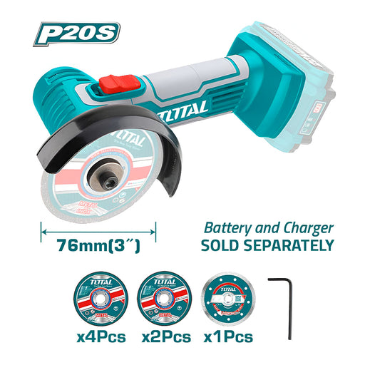 Máy cắt, mài mini dùng Pin Lithium-Ion 20V (không kèm Pin & sạc) TOTAL TAGLI7601