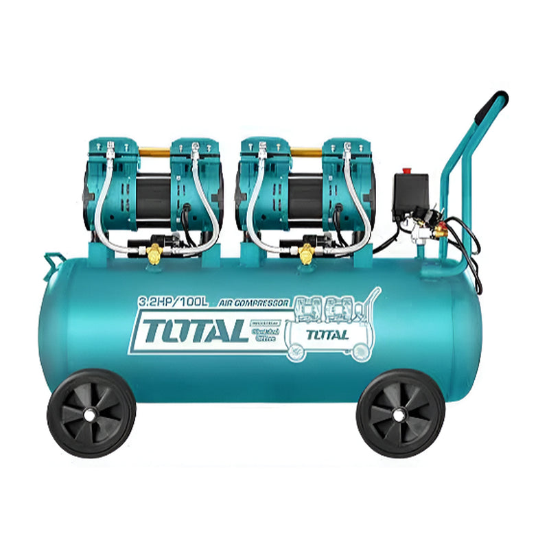 Máy nén khí không dầu 100L 2 đầu nén 2x1200 W TOTAL TCS2241008T