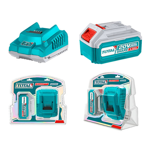 Bộ Pin TFBLI2002 và sạc TFCLI2001E dùng Pin Lithium-Ion 20V TOTAL TFBCPK1214