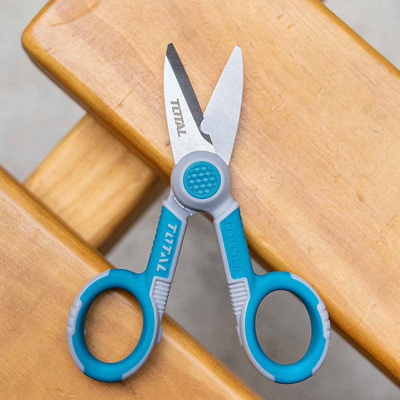 Kéo thợ điện TOTAL THT1155871 chiều dài 145mm, chất liệu Inox