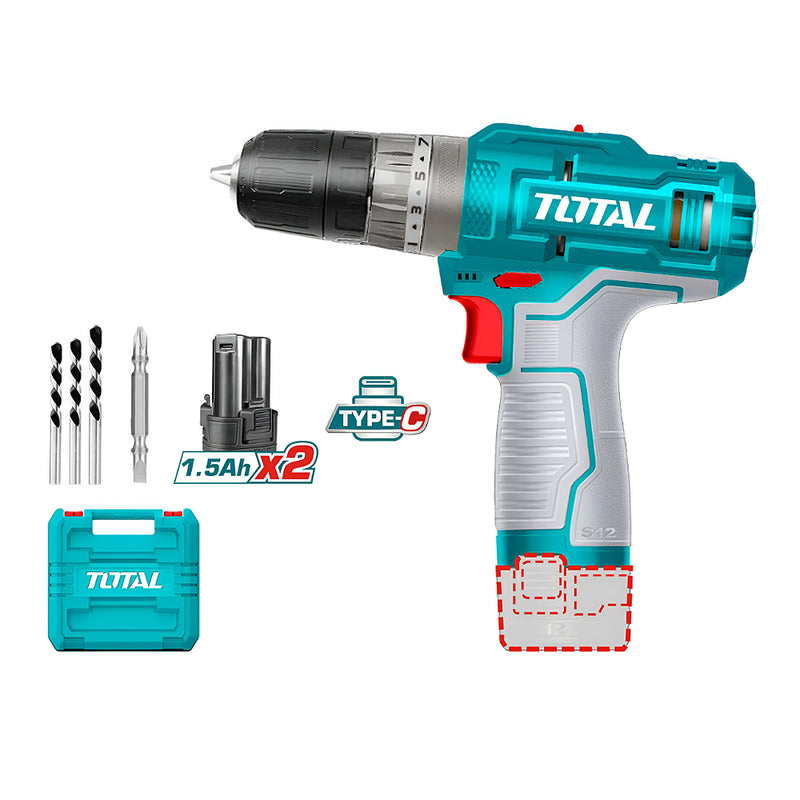 Máy khoan Pin Lithium- ion 12V (không kèm sạc) TOTAL TIDLI12202