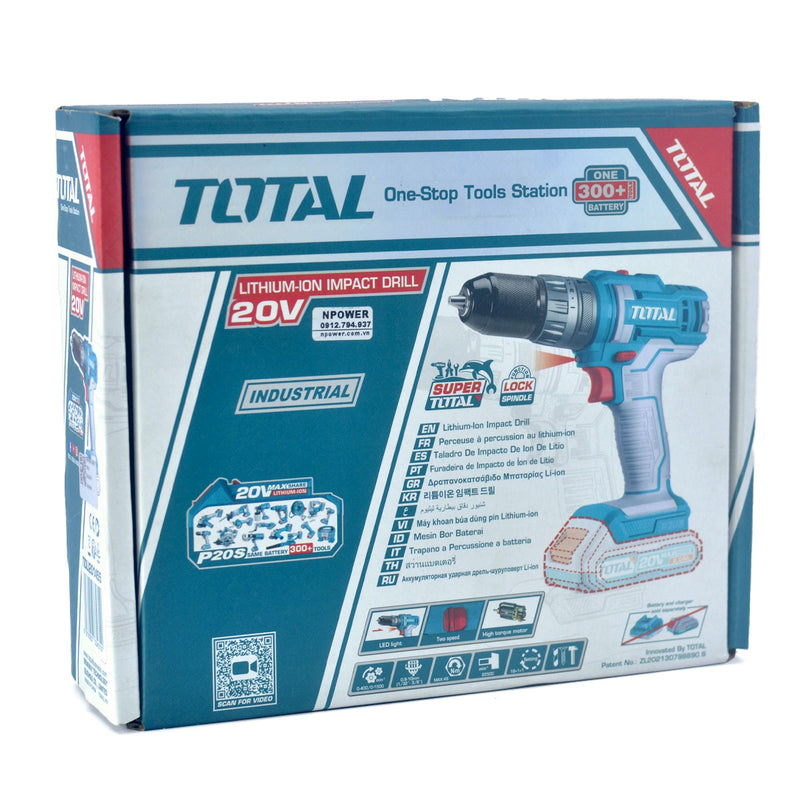 Máy khoan búa dùng Pin 20V (không kèm Pin & sạc) TOTAL TIDLI201455