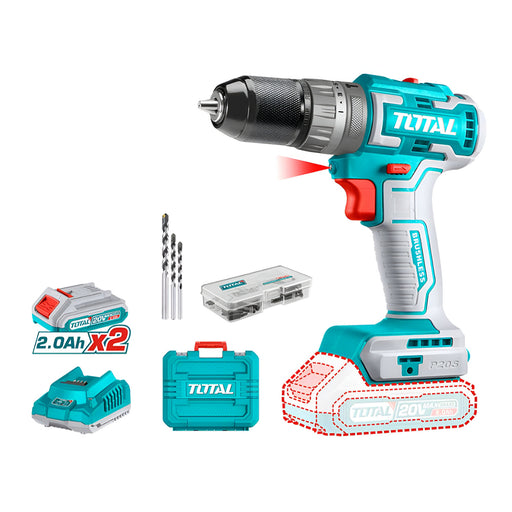 Máy khoan búa không chổi than dùng Pin Lithium-Ion 20V TOTAL TIDLI20508