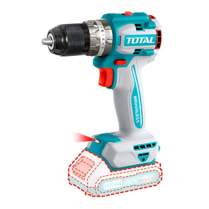 Thân Máy khoan búa dùng Pin Li-Ion 20V TOTAL TIDLI206021 (không gồm Pin + sạc)