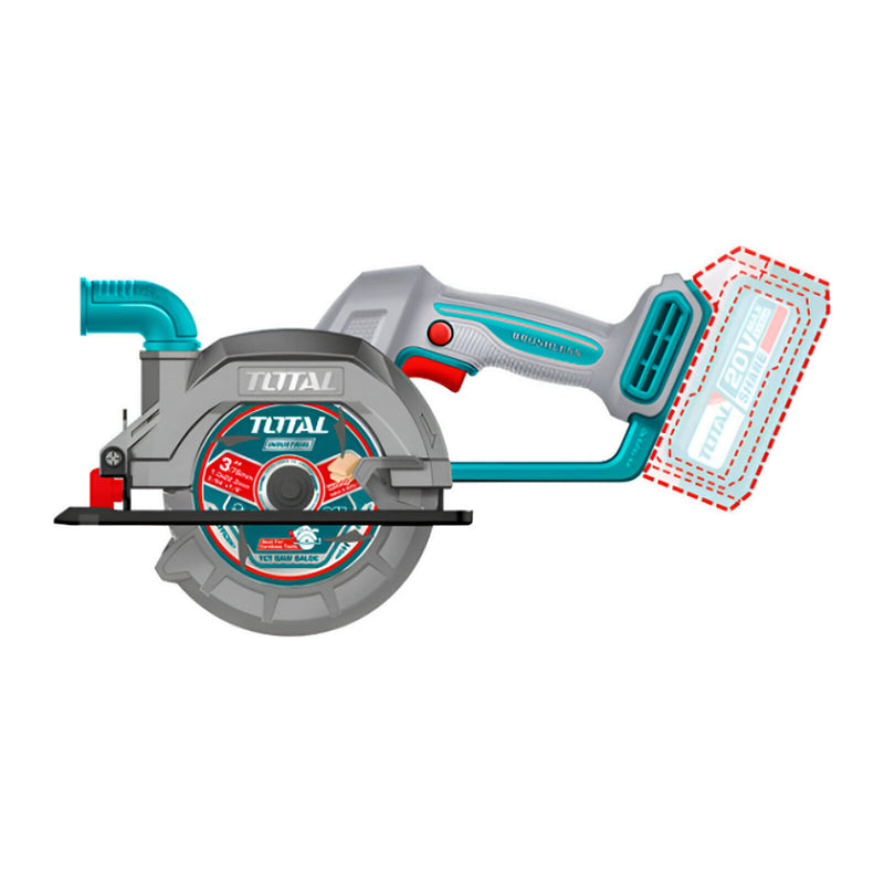 Máy cưa đĩa tròn dùng Pin Lithium-Ion 20V (không kèm Pin &sạc) TOTAL TSLI1402