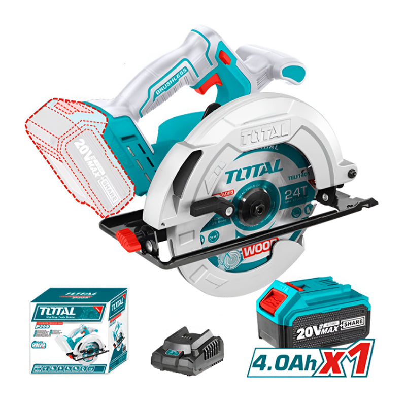 Máy cưa đĩa tròn dùng Pin 20V TOTAL TSLI18511