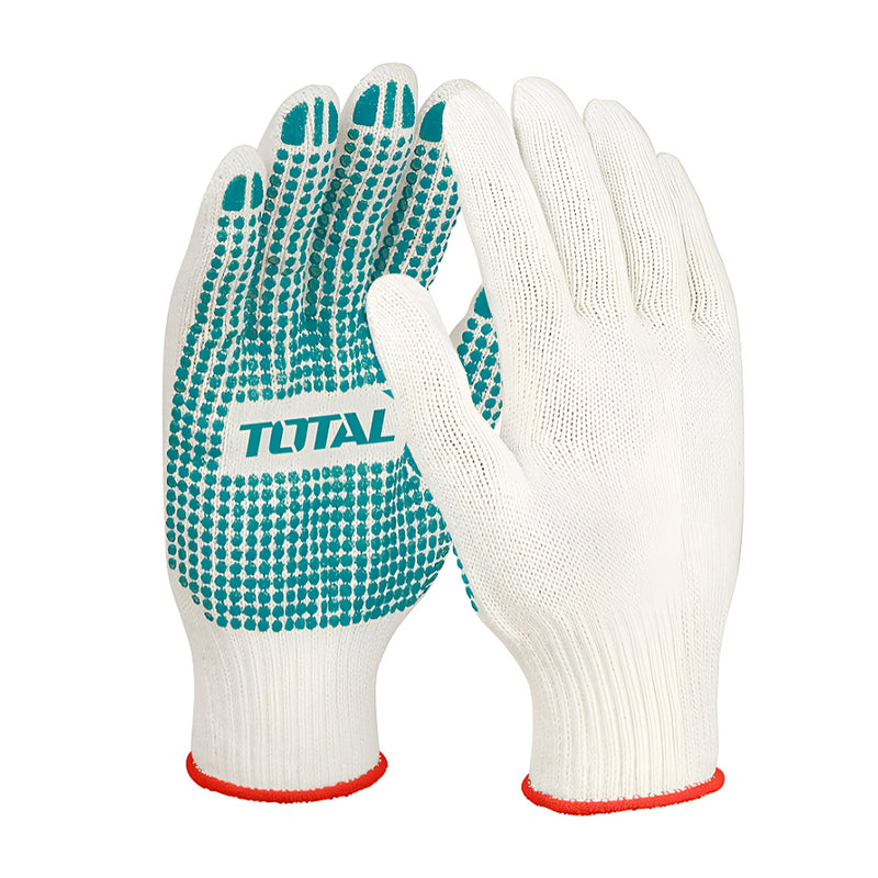 Găng tay dệt kim & có đốm chấm nhựa PVC size XL TOTAL TSP11102