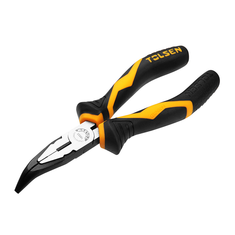 Kìm nhọn cong công nghiệp, thép CrV, mạ đen, 160mm/6 inch TOLSEN 10023