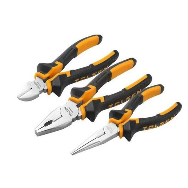 Bộ 3 kìm răng - cắt - nhọn mạ niken TOLSEN 10400