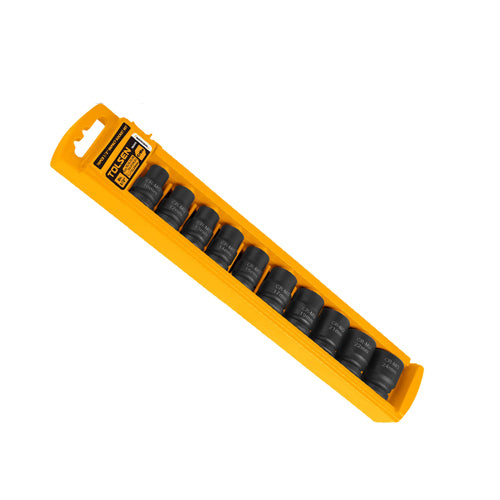 Bộ 10 đầu tuýp đen ngắn cốt 1/2 inch, thép CrMo TOLSEN 18295