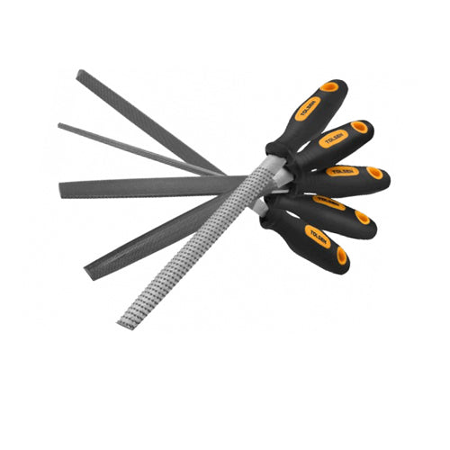 Bộ 5 dũa thép + gỗ 200mm/8 inch, thép T12, tay cầm nhựa TOLSEN 32038