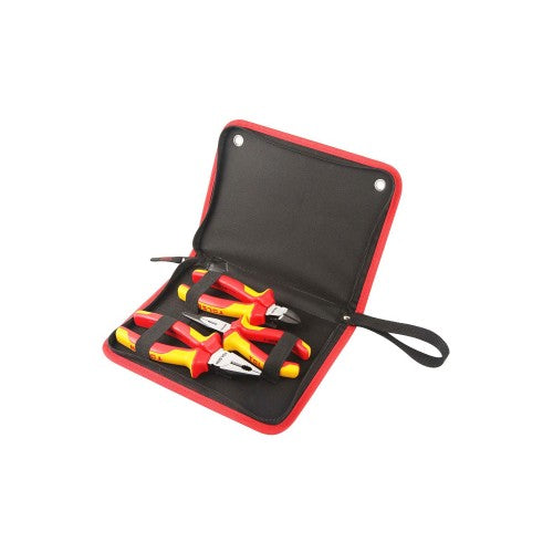 Bộ 3 kìm cách điện cao cấp 160 - 180mm TOLSEN V83103, thép CrV, mạ đen và đánh bóng bề mặt