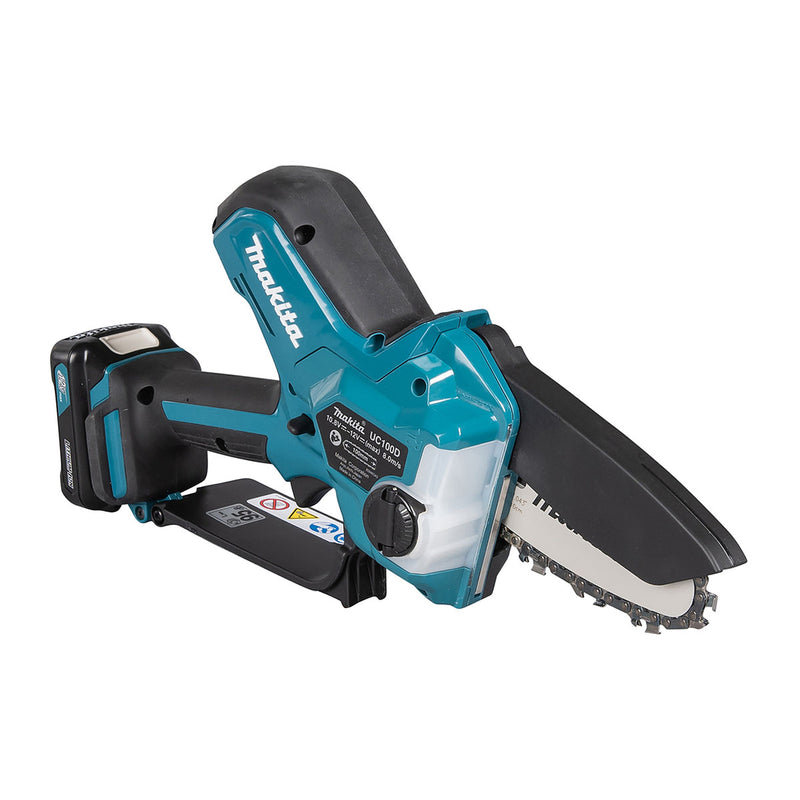 Máy cưa xích Makita UC100D dùng Pin 12Vmax CXT, chiều dài lam 100mm
