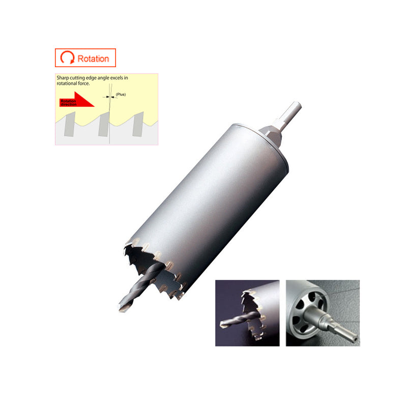 Mũi khoan rút lõi tường gạch UNIKA E&S RC Type đuôi trụ 22.0mm - 220mm