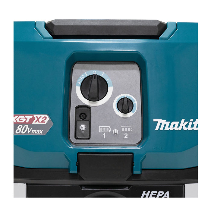 Máy hút bụi Makita VC007GL dùng Pin 40Vmax x2 XGT, dung tích 40L, lực hút 18 kPa bộ lọc HEPA và GYUPPA, công nghệ AWS ( Hút khố và ướt )