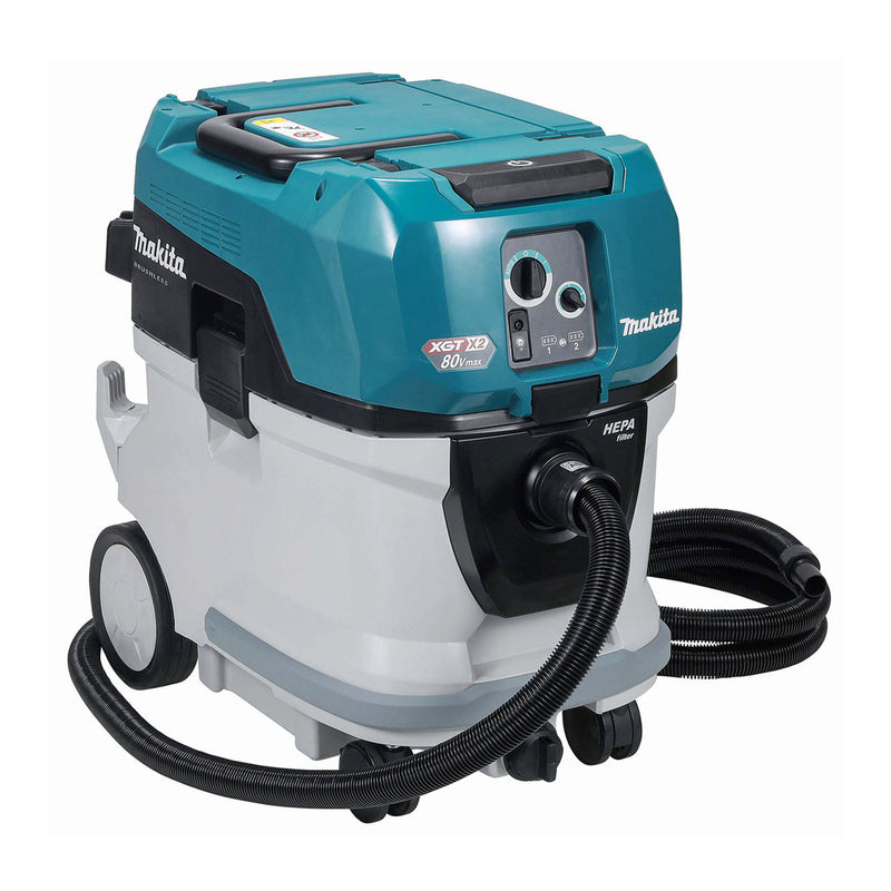 Máy hút bụi Makita VC007GL dùng Pin 40Vmax x2 XGT, dung tích 40L, lực hút 18 kPa bộ lọc HEPA và GYUPPA, công nghệ AWS ( Hút khố và ướt )