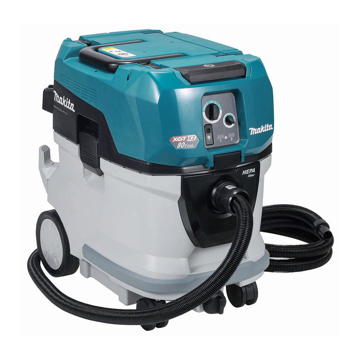 Máy hút bụi Makita VC007GL dùng Pin 40Vmax x2 XGT, dung tích 40L, lực hút 18 kPa bộ lọc HEPA và GYUPPA, công nghệ AWS ( Hút khố và ướt )