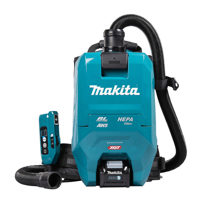 Máy hút bụi đeo vai Makita VC009G dùng Pin 40Vmax XGT, dung tích 2L lực hút 18 kPa, bộ lọc HEPA công nghệ AWS