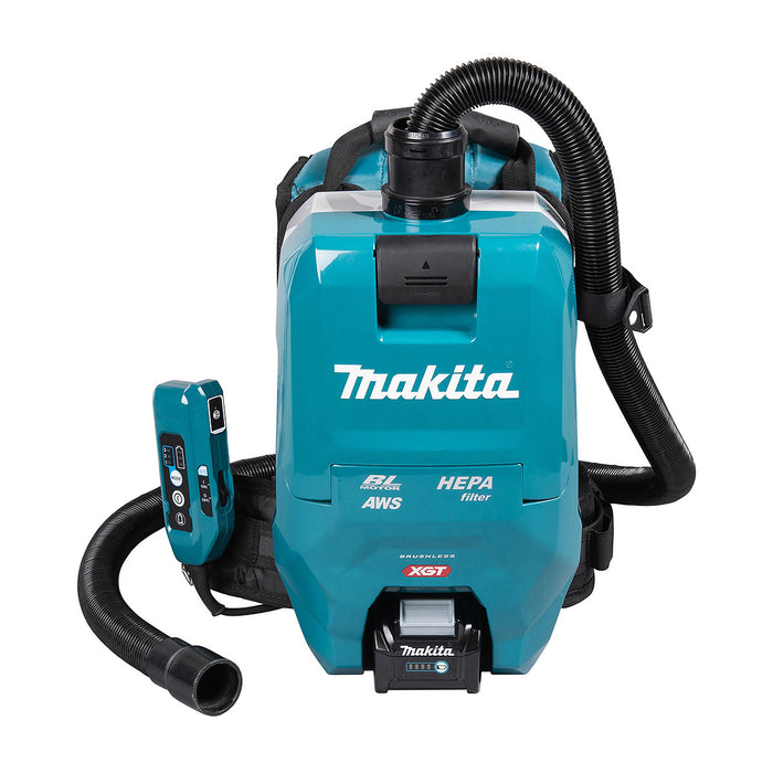 Máy hút bụi đeo vai Makita VC009G dùng Pin 40Vmax XGT, dung tích 2L lực hút 18 kPa, bộ lọc HEPA công nghệ AWS