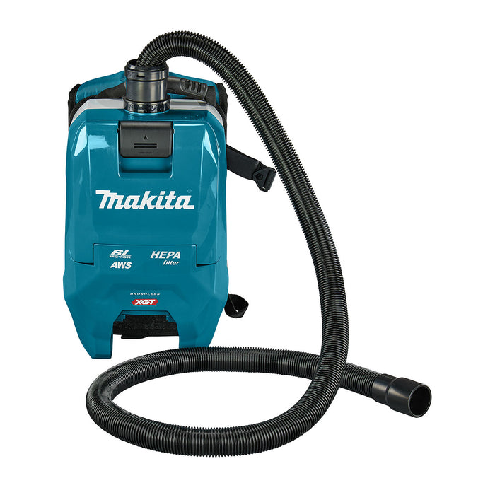 Máy hút bụi đeo vai Makita VC009G dùng Pin 40Vmax XGT, dung tích 2L lực hút 18 kPa, bộ lọc HEPA công nghệ AWS