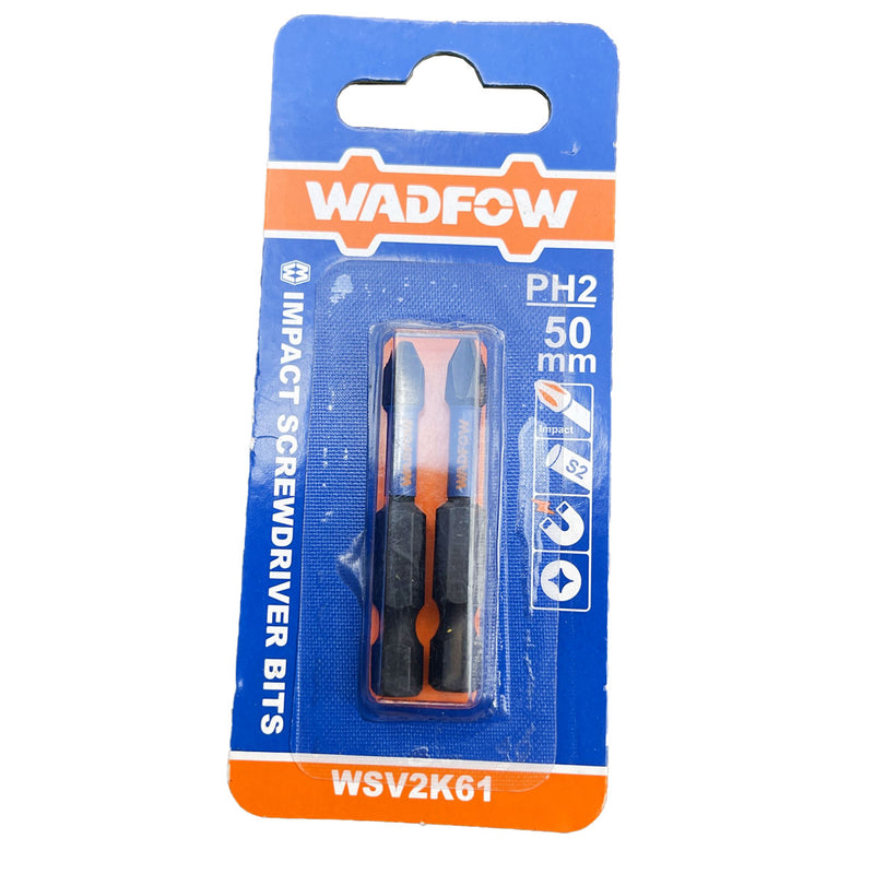 Vĩ 2 mũi vặn vít đầu bake Wadfow WSV2K61 kích thước PH2, chiều dài 50mm, đuôi lục giác 6.35mm (1/4 inch)