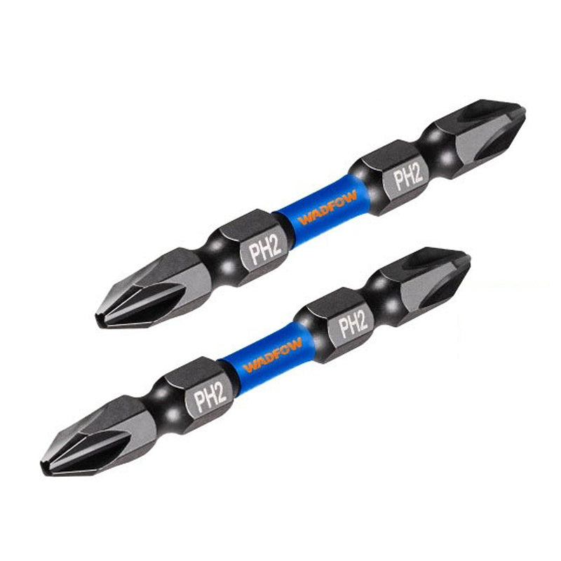 Vĩ 2 mũi vặn vít 2 đầu bake Wadfow WSV3K62 kích thước PH2, chiều dài 65mm, đuôi lục giác 6.35mm (1/4 inch)
