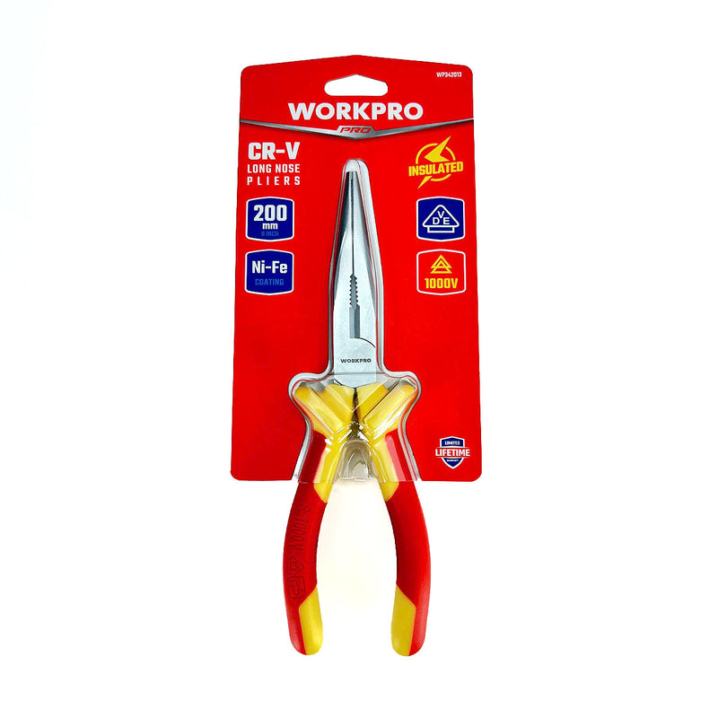 Kìm nhọn cách điện 1000V chuẩn VDE, thép CR-V Workpro