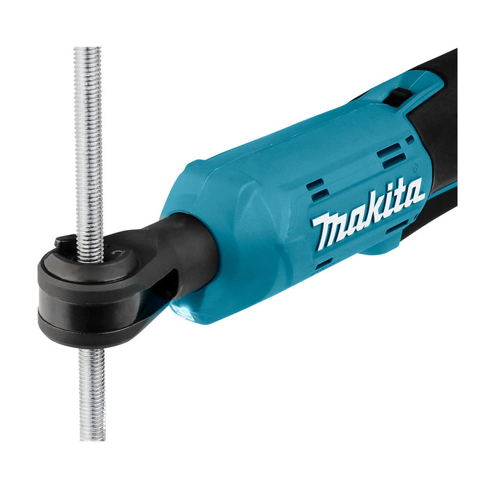 Máy siết bu lông góc xuyên tâm Makita WR100D dùng Pin 12Vmax CXT, dùng được 2 cốt 3/8 inch và 1/4 inch