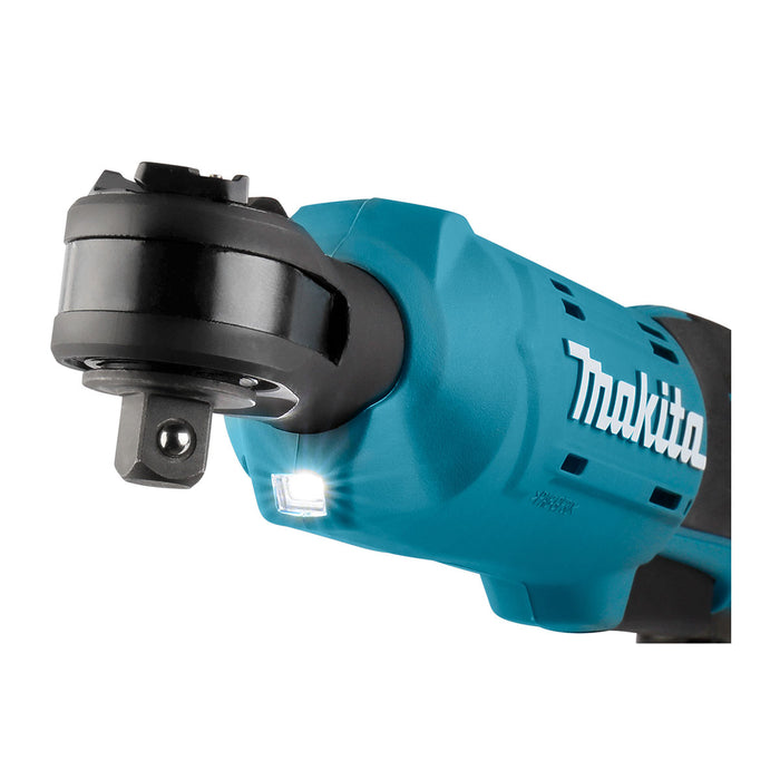 Máy siết bu lông góc xuyên tâm Makita WR100D dùng Pin 12Vmax CXT, dùng được 2 cốt 3/8 inch và 1/4 inch