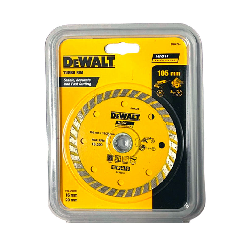 Đĩa cắt ướt và khô Dewalt DW4724-B1 đường kính 105mm, dày 7mm, lỗ cốt 20mm