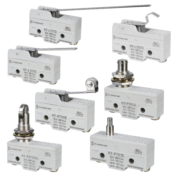 Công tắc hành trình mini Hanyoung Nux HY-700 Series. Tiêu chuẩn quốc tế, CE, UL, CCC, KR