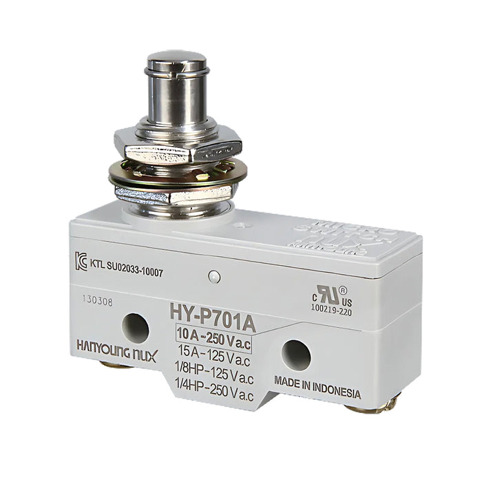 Công tắc hành trình mini Hanyoung Nux HY-700 Series. Tiêu chuẩn quốc tế, CE, UL, CCC, KR