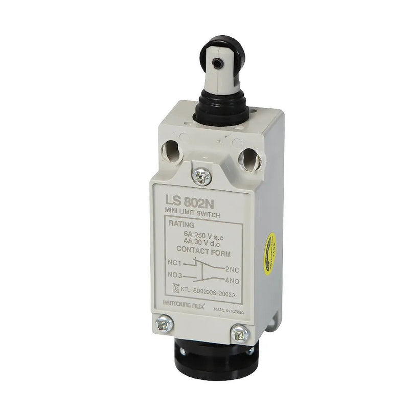 Công tắc hành trình Hanyoung Nux HY-LS800 Series. Thân vỏ nhựa kín nước IP54, Dòng cao cấp. Tiêu chuẩn quốc tế CE, KC, CCC