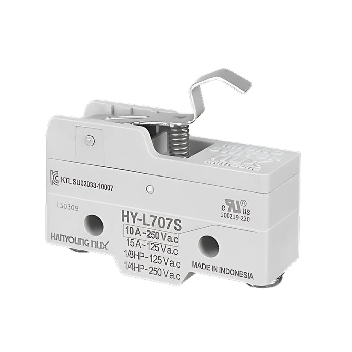 Công tắc hành trình mini Hanyoung Nux HY-700 Series. Tiêu chuẩn quốc tế, CE, UL, CCC, KR
