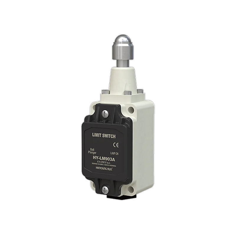 Công tắc hành trình Hanyoung Nux HY-LM800 Series cao cấp có tích hợp đèn chỉ báo vận hành. Thân vỏ hợp kim nhôm kín nước IP67. Tiêu chuẩn quốc tế UL, CE, KC, CCC