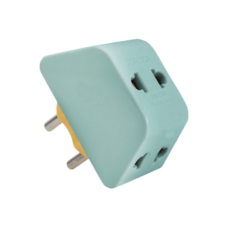 Đầu chia phích cắm 3 cổng đế thấp (trắng/xanh) SOPOKA P11