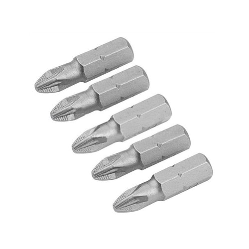 Bộ 5 đầu vít Pozi công nghiệp PZ2x25mm, đầu chống trượt, thép S2, phủ Satin TOLSEN 20273