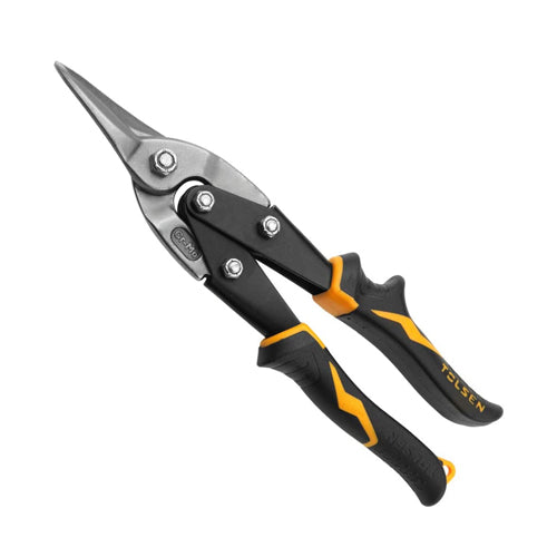 Kéo cắt tôn công nghiệp (thẳng), thép CrMo, tay cầm nhựa, 250mm/10 inch TOLSEN 30022 (thiết kế theo chuẩn Công thái học)