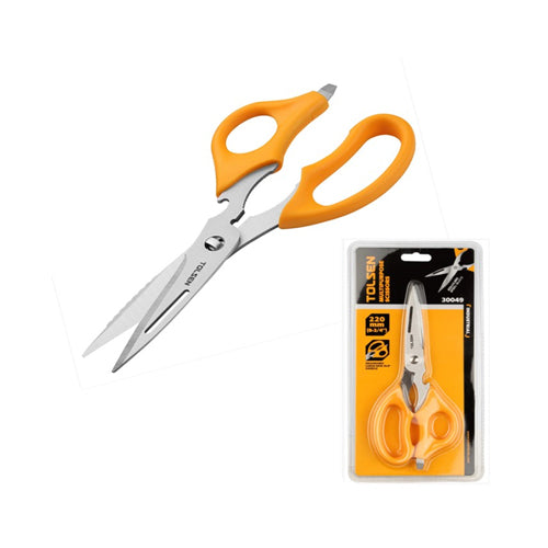 Kéo cắt đa năng công nghiệp, lưỡi thép không gỉ, tay cầm lớn chống trượt 220mm/8.75 inch TOLSEN 30049