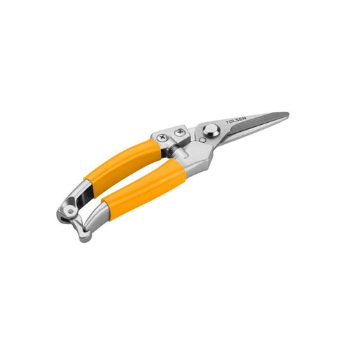 Kéo cắt cành thẳng công nghiệp 200mm/8 inch, tay cầm Zn + PVC, lưỡi thép không gỉ, đánh bóng TOLSEN 31031