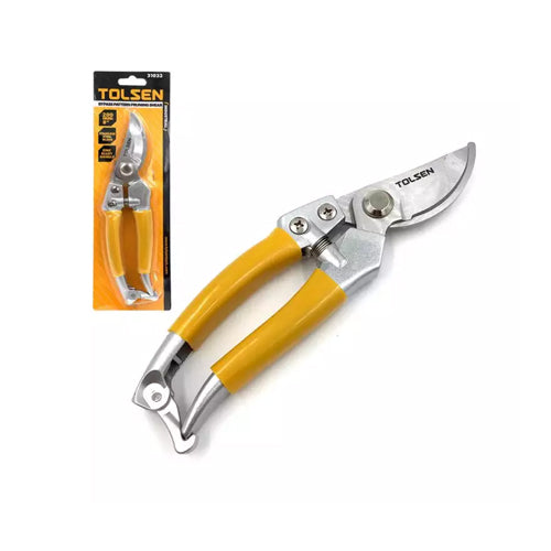 Kéo cắt cành công nghiệp 200mm/8 inch, tay cầm Zn + PVC, lưỡi thép không gỉ được đánh bóng, đường kính cắt 19mm/0.75 inch TOLSEN 31032