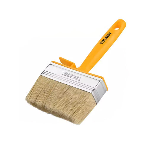 Cọ sơn bản lớn TOLSEN, cán nhựa, đầu cọ kim loại mạ Cr bộ các sợi lông trắng cứng và sợi PET