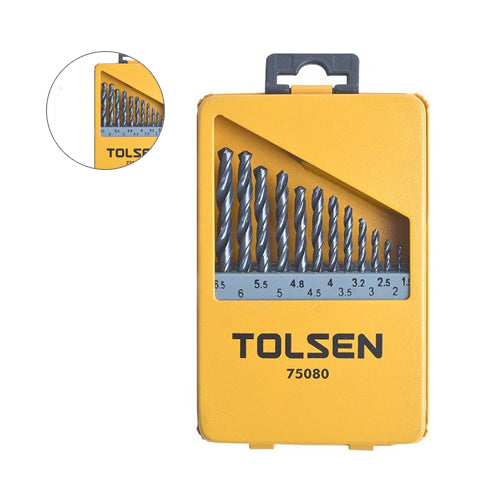 Bộ 13 mũi khoan sắt HSS 1 - 6.5mm TOLSEN 75080