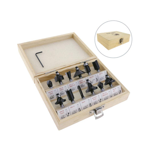 Bộ 12 mũi phay chuôi 1/4 inch TOLSEN 75680