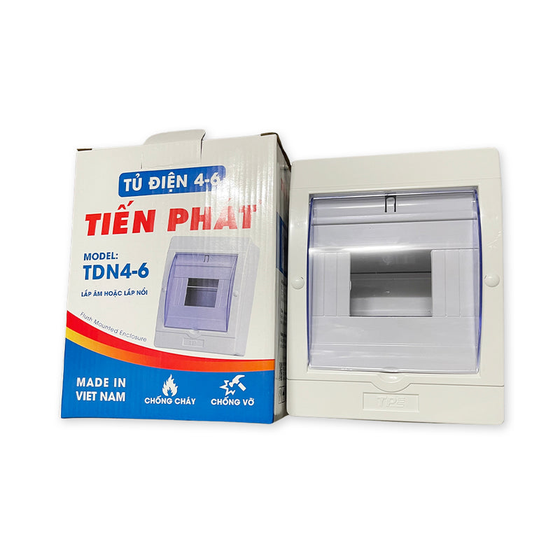 Tủ điện nhựa lắp CB tép 4-6 đường Tiến Phát TDN4-6 (MCB Cabinet)