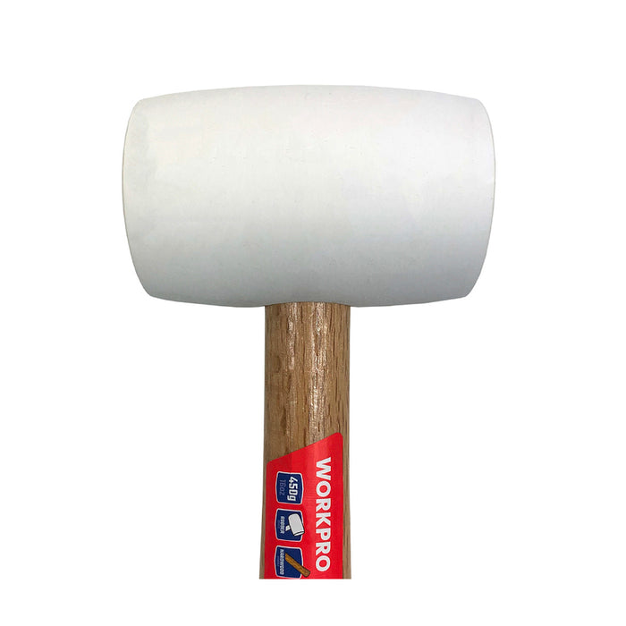 Búa cao su trắng cán gỗ nặng 450 gram (16 OZ), chống nảy và không phát ra tia lửa điện Workpro WP241038