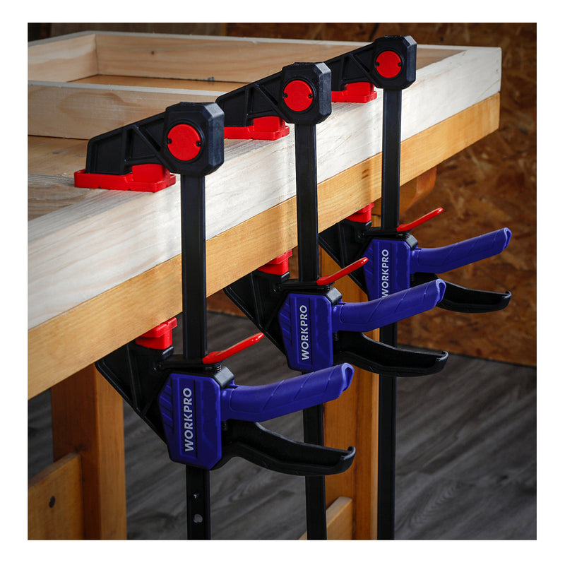 Cảo bóp nhanh hạng nặng, lực bóp 140kg (300 Lbs) có cơ chế khoá và xả kẹp nhanh (Có thể chuyển chế độ nong rộng) Workpro