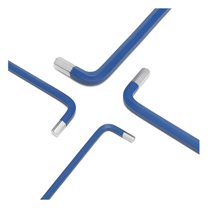 Bộ 9 cây lục giác đầu thẳng kiểu chữ L, loại dài, hệ mét, thép CR-V mạ chống gỉ, phủ bột. chống trượt Workpro WP222015