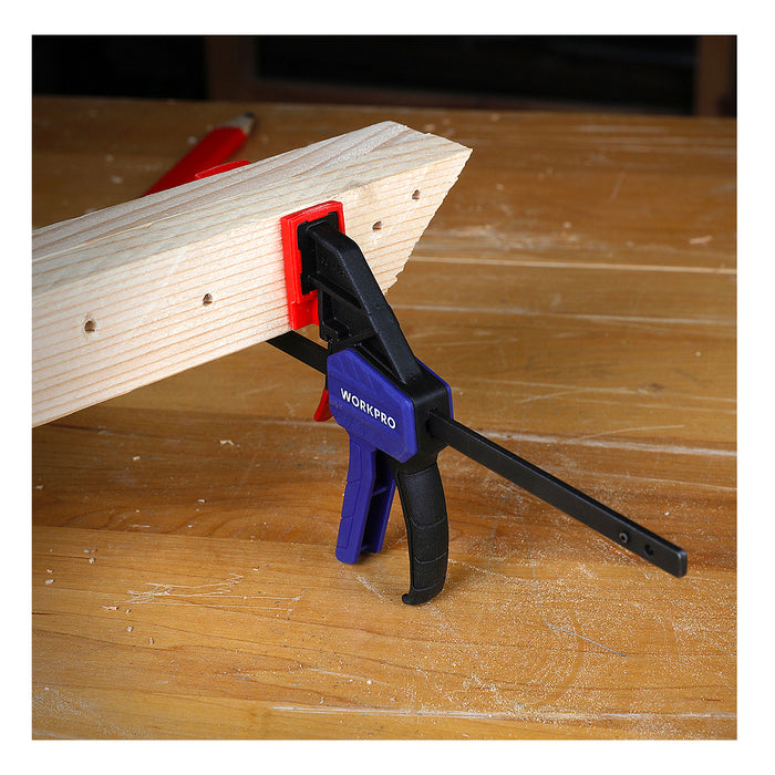 Cảo bóp mini kẹp nhanh 4 inches (100mm), lực bóp 25kg, có thể chuyển sang chế độ nong rộng Workpro WP232034