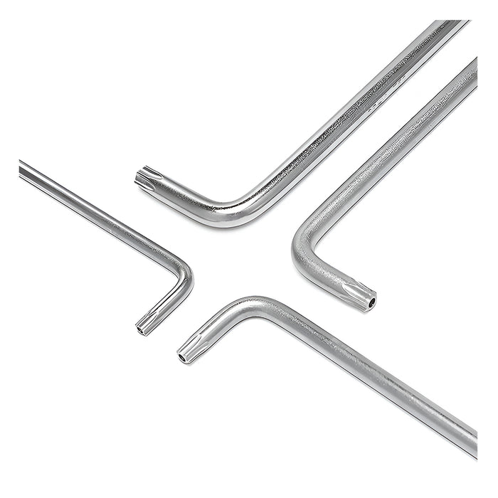 Bộ 9 cây lục giác hình sao kiểu chữ L, cỡ trung, có lỗ nhỏ ở đầu mũi, vật liệu thép hợp kim CR-V Workpro WP222002